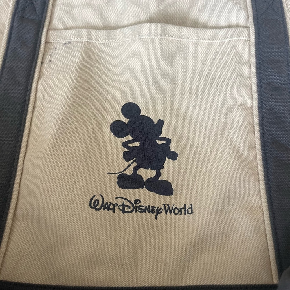 Tan and gray Disney Tote Bag large authentic - Picture 3 of 9
